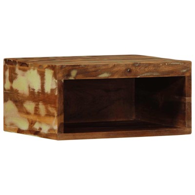 Mueble de TV de pared madera maciza reciclada 40x30x19 cm