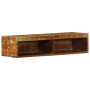 Mueble de TV de pared madera maciza reciclada 80x30x19 cm