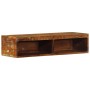 Mueble de TV de pared madera maciza reciclada 80x30x19 cm