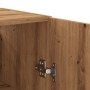 Armario de pared madera ingeniería marrón roble 69,5x34x90 cm