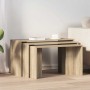 Mesas apilables 3 pzas madera contrachapada color roble Sonoma