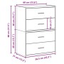 Armarios con 2 cajones 2 uds roble sonoma 60x31x40 cm