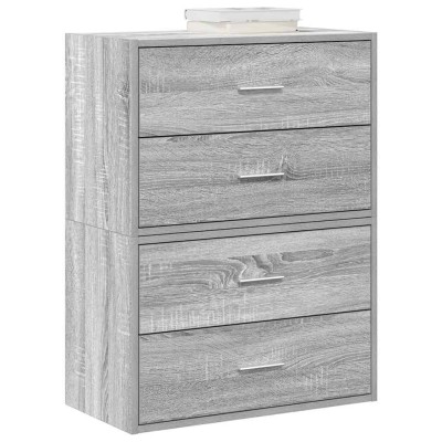 Armarios con 2 cajones 2 uds gris sonoma 60x31x40 cm