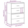 Armarios con 2 cajones 2 uds gris sonoma 60x31x40 cm