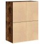 Armarios con 2 cajones 2 uds roble ahumado 60x31x40 cm