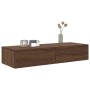 Estante de pared con cajones madera contrachapada marrón roble