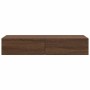 Estante de pared con cajones madera contrachapada marrón roble