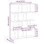 Estante cubo de pared 12 compartimentos madera gris hormigón