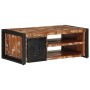 Mesa de centro multicolor 90x50x36 cm madera maciza reciclada