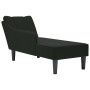 Chaise longue con reposabrazos derecho terciopelo negro