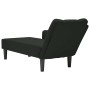 Chaise longue con reposabrazos derecho terciopelo negro