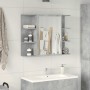 Armario de espejo de baño contrachapada gris 80x20,5x64 cm