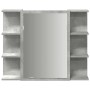 Armario de espejo de baño contrachapada gris 80x20,5x64 cm