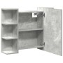 Armario de espejo de baño contrachapada gris 80x20,5x64 cm