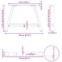 Patas de mesa de centro forma A 2uds acero blanco 70x(42-43) cm