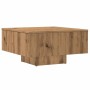 Mesa de centro madera de ingeniería roble artisan 60x60x31,5 cm