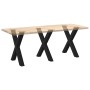 Patas para mesa de comedor en forma de X 3 uds acero negro