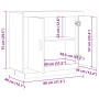 Aparador madera contrachapada roble artisian 80x40x75 cm