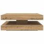 Mesa de centro giratoria 360 grados roble artisan 90x90x34,5 cm