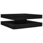 Mesa de centro giratoria 360 grados roble negro 90x90x34,5 cm