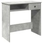 Escritorio de madera contrachapada gris hormigón 80x40x75 cm