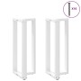 Patas de mesa bar forma T 2 uds acero blanco 40x35x(101-102) cm