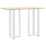Patas de mesa bar forma T 2 uds acero blanco 40x35x(101-102) cm