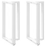 Patas de mesa bar forma T 2 uds acero blanco 60x35x(101-102) cm