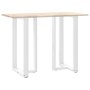 Patas de mesa bar forma T 2 uds acero blanco 60x35x(101-102) cm
