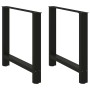 Patas de mesa de centro acero negro 2 uds 70x(72-73) cm