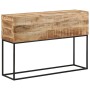 Mesa consola madera maciza mango rugosa y hierro 110x30x75 cm