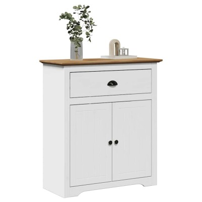 Mueble de entrada BODO blanco y marrón 80x35x90 cm