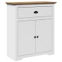 Mueble de entrada BODO blanco y marrón 80x35x90 cm