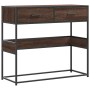 Mesa consola madera de ingeniería marrón roble 90x35x80 cm