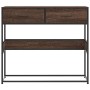 Mesa consola madera de ingeniería marrón roble 90x35x80 cm