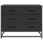Cajonera de madera contrachapada negro 70x41x56 cm