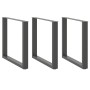 Patas mesa centro forma U 3 uds antracita 90x(72-73) cm acero