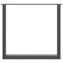 Patas mesa centro forma U 3 uds antracita 80x(72-73) cm acero