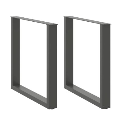 Patas mesa centro forma U 2uds antracita 90x(72-73)cm acero