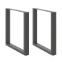 Patas mesa centro forma U 2uds antracita 90x(72-73)cm acero