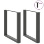 Patas mesa centro forma U 2uds antracita 90x(72-73)cm acero