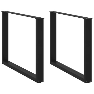 Patas mesa centro forma de U 2 uds acero negro 100x(72-73) cm