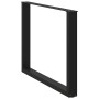 Patas mesa centro forma de U 2 uds acero negro 100x(72-73) cm