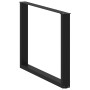 Patas mesa centro forma de U 2 uds acero negro 100x(72-73) cm
