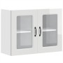 Armario pared cocina puerta cristal Kalmar blanca alto brillo