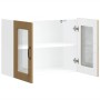 Armario pared cocina puerta de cristal Kalmar roble artesanal