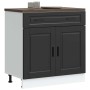 Mueble bajo de cocina Porto madera contrachapada negro