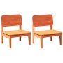 Sillas de jardín 2 uds marrón cera 60x52,5x72 cm