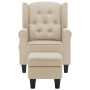 Sillón de masaje con reposapiés tela crema