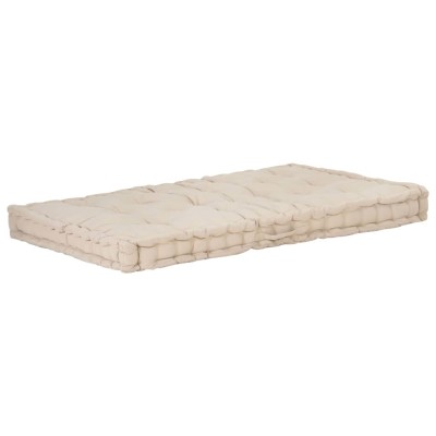 Cojín para palés algodón beige 120x80x10 cm